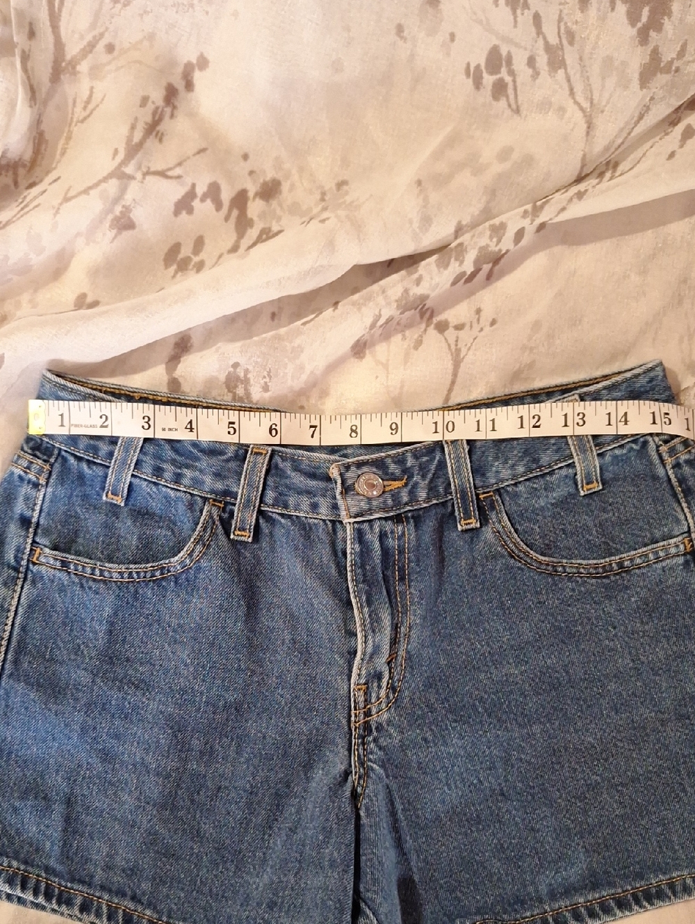Levi's Blue High-Rise Denim Shorts - Picture 6 of 10